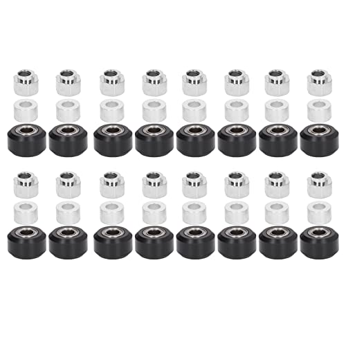 SHUAIGUO 16pcs Pom Pulley Rad Set - Glatte Bewegung, Niedriges Geräusch, Hohe Präzision, Vollständiger Zubehör für CR10 Ender 3 3D -Drucker, CNC Router (Schwarze Schwangerschaft) von SHUAIGUO
