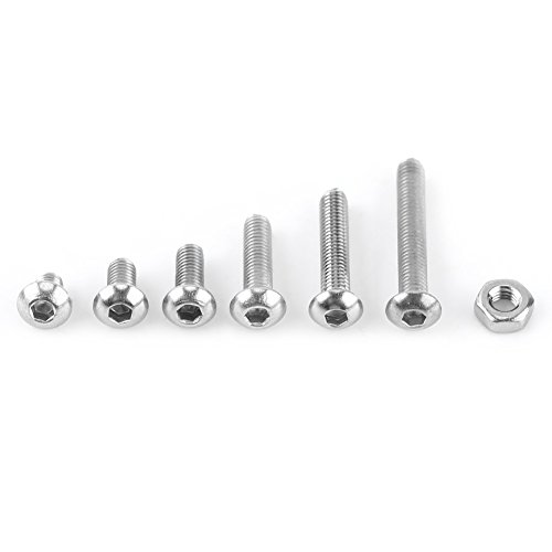 SHUAIGUO 180pcs M3 304 Edelstahl-Taste-Kopfschrauben & 50pcs-Muttern Kit, HEX-Sockel-Industrieverbesserer, Mehrzweck für Maschinen und Konstruktionen SHUAIGUO 180pcs M3 304 Edelstahl-Taste-Kopfschrauben & 50pcs-Muttern Kit, HEX-Sockel-Industrieverbesserer, Mehrzweck für Maschinen und Konstruktionen von SHUAIGUO