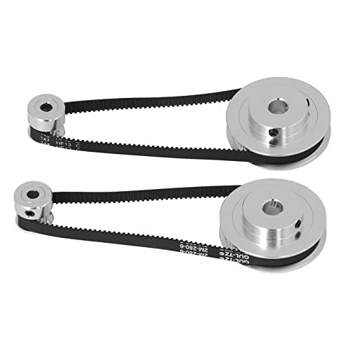 SHUAIGUO 20/60 Zähne Aluminium Synchronen Timing -Riemenscheibe mit Faserverstärktem Gummigürtel - 5 Mm Bohrung, Präzises Verhältnis, Einfache Installation für 3D Drucker (20T 5 mm (0,2 Zoll) plus von SHUAIGUO