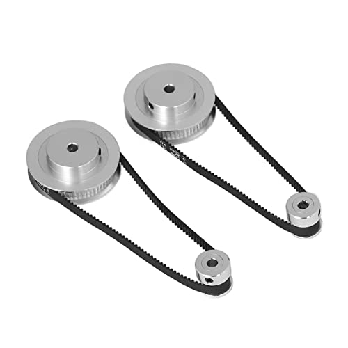 SHUAIGUO 20/60 Zähne Aluminium Synchronen Timing -Riemenscheibe mit Faserverstärktem Gummigürtel - 5 Mm Bohrung, Präzises Verhältnis, Einfache Installation für 3D Drucker (5 mm / 0,2 Zoll Bohrung) von SHUAIGUO