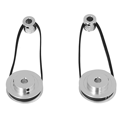 SHUAIGUO 20/60 Zähne Aluminium Synchronen Timing -Riemenscheibe mit Faserverstärktem Gummigürtel - 5 Mm Bohrung, Präzises Verhältnis, Einfache Installation für 3D Drucker (8mm / 0,31 Zoll Bohrung) von SHUAIGUO