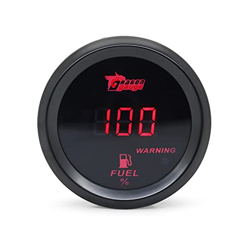 SHUAIGUO 2inch 52MM Universal Auto Tankanzeige Meter mit Digitalanzeige Auto Tankanzeige 240-33 Ohm Blaue LED/Rote LED 12V von SHUAIGUO