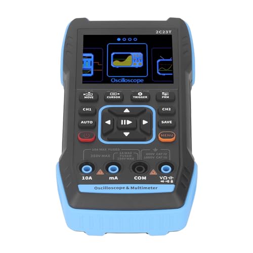SHUAIGUO 3-in-1-Oszilloskop-Multimeter-Signalgenerator, 2,8-Zoll-HD-LCD-Digitalanzeige, Handheld mit 10-facher Sonde, 3000-mAh-Batterie für Elektronik von SHUAIGUO