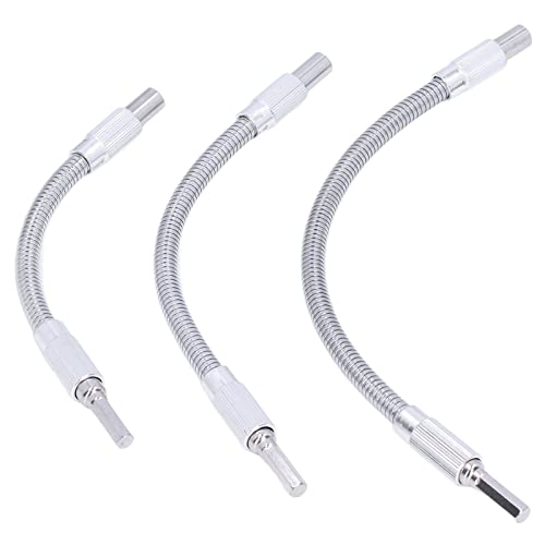 SHUAIGUO 3pcs Flexible Wellenverlängerungssatz, 1/4in Universal Bohrer Bit Extender Holder, Hoher Kohlenstoffstahl, 200/250/300 -mm -Längen für Computer, Elektroschrank, Möbelbaugruppe in von SHUAIGUO