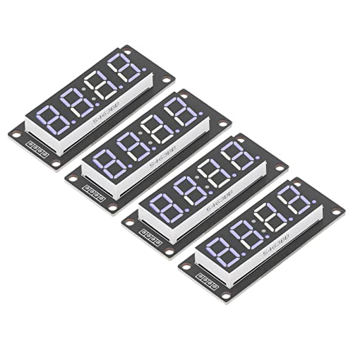SHUAIGUO 4 Ziffern 0,56in Green LED -Anzeigemodul MRA041A, TM1637 Controller, PCB -Board, 7 Segment Digitalrohr, Plug & Play, Zuverlässig für LED Digitalanzeige (Blue MRA041C) von SHUAIGUO