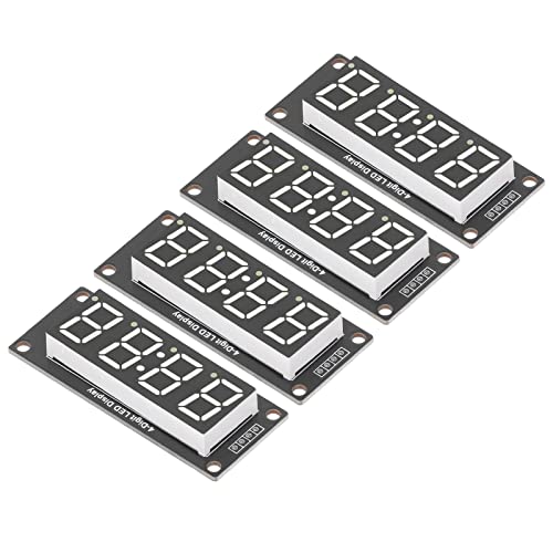 SHUAIGUO 4 Ziffern 0,56in Green LED -Anzeigemodul MRA041A, TM1637 Controller, PCB -Board, 7 Segment Digitalrohr, Plug & Play, Zuverlässig für LED Digitalanzeige (Weißer MRA041B) von SHUAIGUO