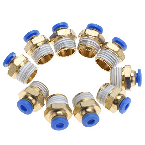 SHUAIGUO 4mm Luftrohr Pneumatische Schnellbeschläge, Männlicher Gewinde-Gerade-In-In-Anschluss, Metallmaterial, Hochdruck, Schnellanschluss für 4 Mm PU/Nylonschlauch (PC4-2 10pc) von SHUAIGUO