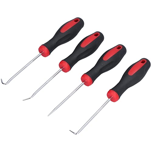 SHUAIGUO 4pcs Pick-Haken-Set, 155-mm-Chromlegierstahl, TPR-Gummigriff, Genaue Automobilautomotive-O-Ring-Öldichtungsdichtungsdichtungsentferner, Vielseitig und Ergonomisch von SHUAIGUO