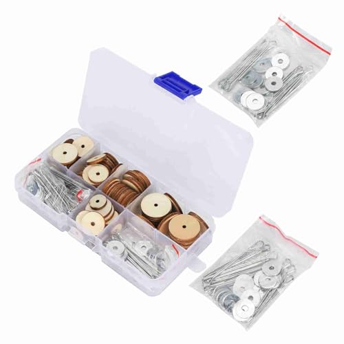 SHUAIGUO 50 Set Movable Puppengelenke Kit, Eisen- und Synthetik -Holz Handwerksspielzeugzubehör für Teddybärenherstellung, Langlebig und Rostfrei von SHUAIGUO