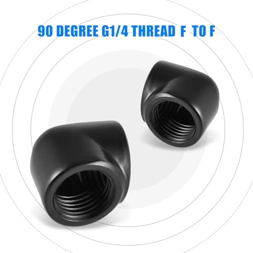 SHUAIGUO 90 -Grad -Anpassungsadapter, G1/4 Gewinde, PC Wasserkühlsystem, Exquisites Design, Langlebige Materialien, Vielseitiger Gebrauch für eine Optimale Leistung (Doppelter interner Gewinde) von SHUAIGUO