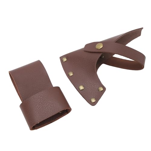 SHUAIGUO Axt Head Protector Cover - PU Leder Metall Axt -Scheide, Leichte Tragbare, Universelle Passform, Professioneller Schutz für Camping und Outdoor Arbeiten, von SHUAIGUO