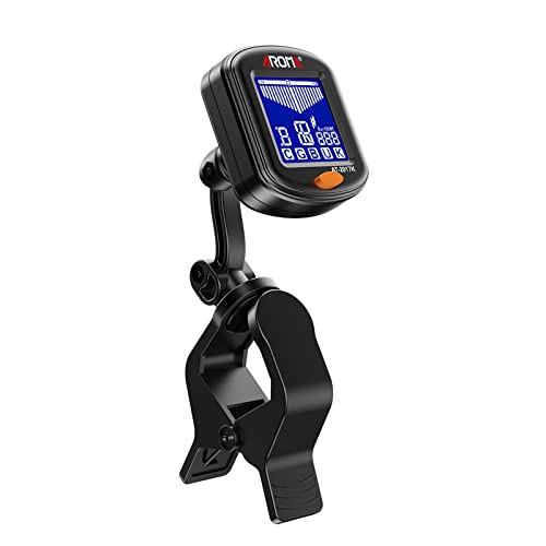 SHUAIGUO Clip-on Tuner Mini tragbares digitales Stimmgerät Multifunktions-LCD-Display drehbarer Clip für chromatische Gitarre Bass Ukulele Kalimba von SHUAIGUO
