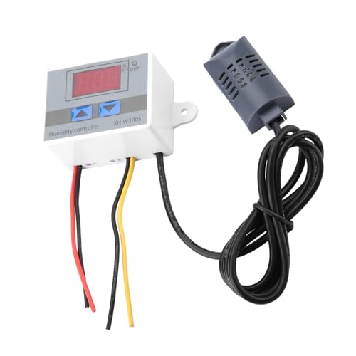 SHUAIGUO Digital Hygrometer Switch Controller, 12 V/24 V/220 Feuchtigkeitssensor mit 0-99% RH-Bereich, Hochwertiges Stabiles Design für eine Breite Anwendung (12V) von SHUAIGUO