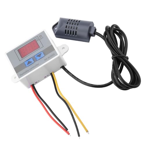 SHUAIGUO Digital Hygrometer Switch Controller, 12 V/24 V/220 Feuchtigkeitssensor mit 0-99% RH-Bereich, Hochwertiges Stabiles Design für eine Breite Anwendung (220 V) von SHUAIGUO