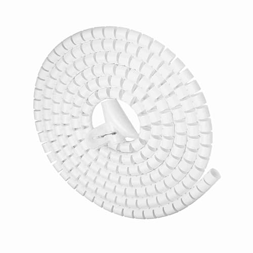 SHUAIGUO Flexibler Spiralrohrkabel -Organizer, Kabelmordkabelschutz und Speicherrohr - Wiederverwendbare Reißverschlusslösung für Fernseh-/Computerkabel (Weiß #11) von SHUAIGUO