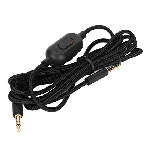 SHUAIGUO Gaming -Headset -Kabel, Gewebtes Kopfhörerkabel mit Lautstärkeregelung und Stummschalter, 200 Cm Länge für G Pro X, G433, (Schwarz) von SHUAIGUO