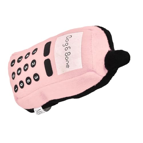 SHUAIGUO Interaktives Klingendes Plüsch-Handy-Haustierspielzeug, Sicherer und Ungiftiger Teether für Hunde und Katzen, Reinigt Tartar Verhindert Zahnverfall (Rosa) von SHUAIGUO