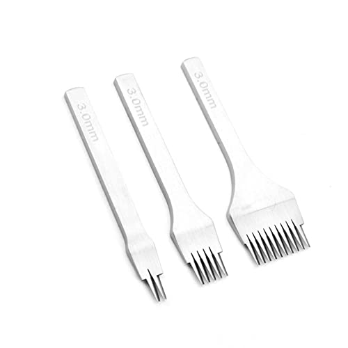 SHUAIGUO Leder -Bastelstecker -Werkzeug Werkzeug Set, 2/5/10 Ting Weißer Stahl Zum Nähen von Leder, Sogar Lochstempeln, Polierter Griff für Komfortablen Griffe, Präzises Nähen (Abstand 3,0 mm) von SHUAIGUO