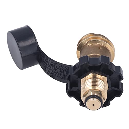 SHUAIGUO Messinggasadapter, Schwarzes Griff Pol zu QCC1 Typ 1, Sicherheitsvorrichtung Koppler für Grills, Campingherde und Heizungen von SHUAIGUO