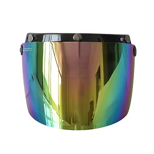 SHUAIGUO Motorrad Anti-UV Anti-Kratz-Helme Linse Mode Visier Wind Shield Universal für Standard 3-Snap Jethelme, Multicolor von SHUAIGUO
