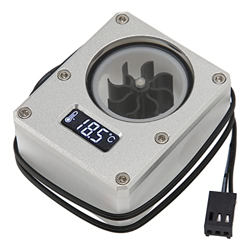SHUAIGUO PC-Wasserkühlmesser, Robustes Acryl, Rostfreie, 12 V Kleine 3Pin, G1/4-Gewinde, VA LCD, Echtzeitüberwachung, Universelle Kompatibilität für PC-Enthusiasten (Silber) von SHUAIGUO