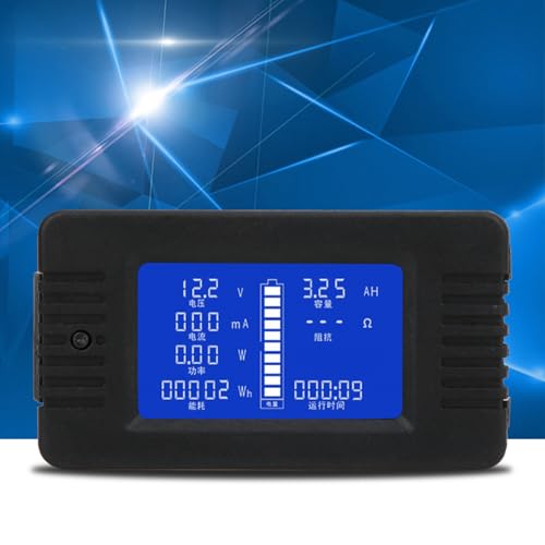 SHUAIGUO PZEM-015 Multifunktionaler Batterie-Messgerät, 200A Shunt LCD-Display-Spannungsstromverbrauchstester für den Heimgebrauch, Hohe Festigkeitshülle (015 Englisch (mit 200A -Ausscheidung)) von SHUAIGUO