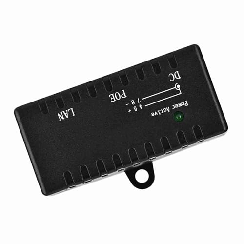 SHUAIGUO Poe Splitter Power Over Ethernet Injector Adapter - Schwarzes ABS -LAN Netzwerkinjektor, Robustes Design, Breite Kompatibilität, 1PC (Schwarz) von SHUAIGUO