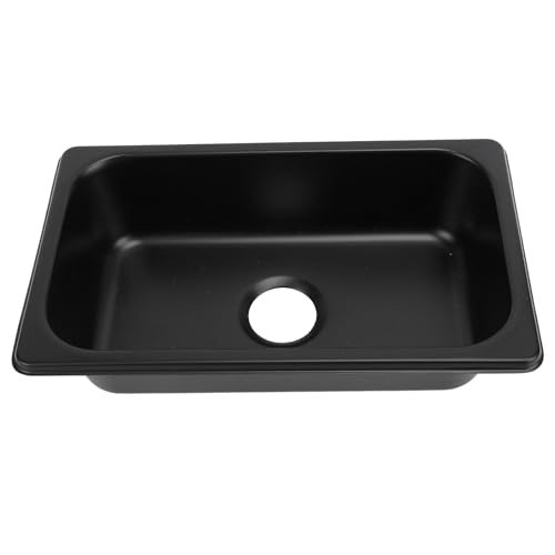 SHUAIGUO RV 304 Rostfreier Stahl Rechteckiger Waschbecken, 240x135x60 Mm Handwaschbecken mit 40 Mm Abwasserauslass, Platzeinsparung für die Bootskarawane Yacht (Sprühen Sie schwarzes GR -1465b) von SHUAIGUO