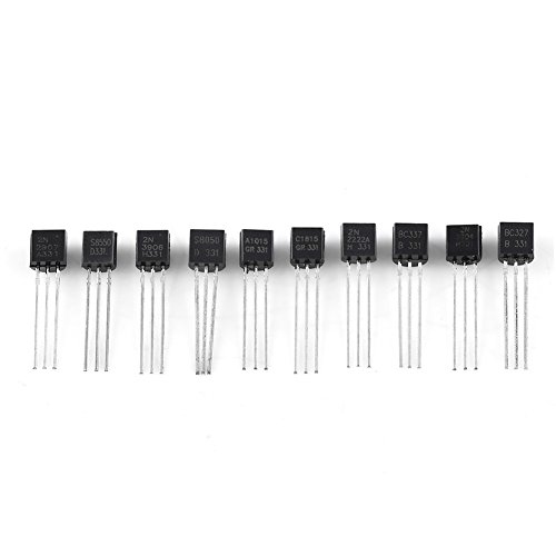 SHUAIGUO Transistor -Sortiment -Kit 200pcs BC337 BC327 2N2222 NPN PNP Transistoren 10 Werte Elektronik Hobbyisten Reparatur von SHUAIGUO