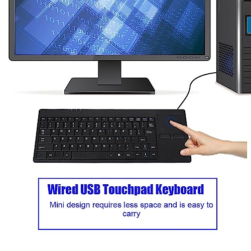 SHUAIGUO USB Wired Touchpad -Tastatur - Ultra Slim 86 Taste Stummschalttastatur mit Integriertem Touchpad für Notebook Schreibtisch, Tragbar und Stabil SHUAIGUO USB Wired Touchpad -Tastatur - Ultra Slim 86 Taste Stummschalttastatur mit Integriertem Touchpad für Notebook Schreibtisch, Tragbar und Stabil von SHUAIGUO