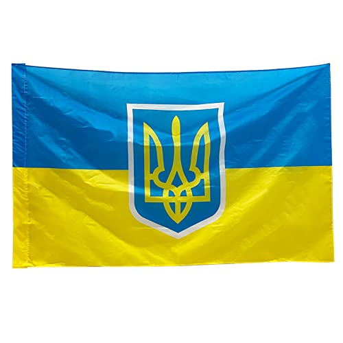 SHUAIGUO Ukraine-Flagge Ukrainische Flagge Nationalflagge 90 * 150 cm / 3 * 5 Zoll Innendekoration für den Außenbereich, lebendige Farbe und lichtbeständig von SHUAIGUO