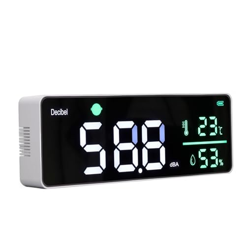 SHUAIGUO Wandhängeschallpegelmessgerät, LED -Display Dezibel Rauschmesser mit Temperatur & Feuchtigkeit, 2000 -mAh, 9,8 Zoll USB Kabel für Klassenzimmer, Büro, Zuhause SHUAIGUO Wandhängeschallpegelmessgerät, LED -Display Dezibel Rauschmesser mit Temperatur & Feuchtigkeit, 2000 -mAh, 9,8 Zoll USB Kabel für Klassenzimmer, Büro, Zuhause von SHUAIGUO