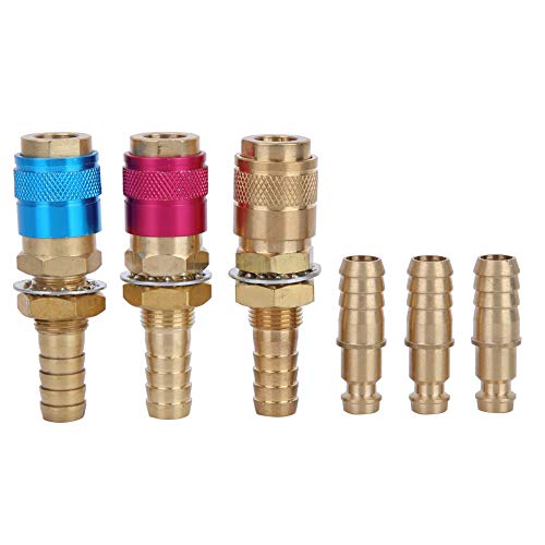 SHUAIGUO Wasserkühlung Gasadapter Schnellanschluss - M10 Messingbeschläge für TIG -Schweißbrenner, Langlebige und Einfache Installation von SHUAIGUO
