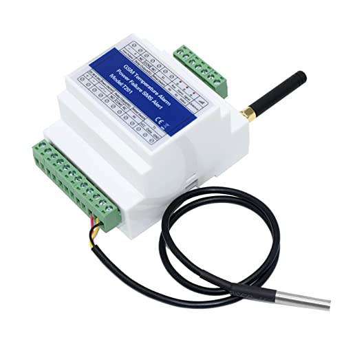 SHUAIGUO Zugangsregler für GSM-Fernrelaisschalter T201 GSM-Temperaturalarm 2G / 3G / 4G Stromstatusüberwachung Stromausfall SMS-Alarm 2 Relaisausgangstemperatursensor, White von SHUAIGUO