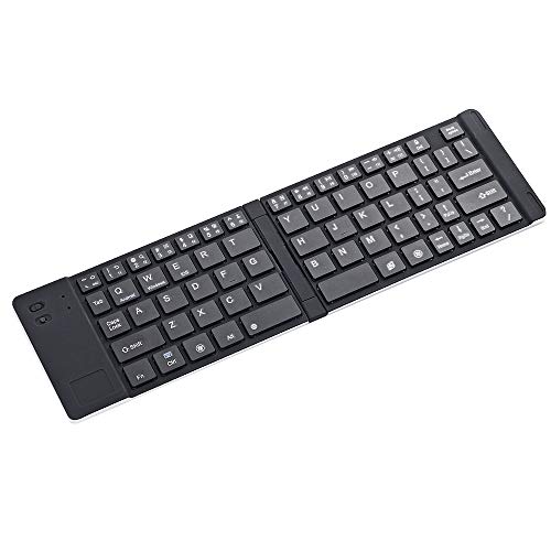 skrskr GK228 BT Wireless Keyboard 66 Tasten Zusammenklappbare tragbare Mini-Bürotastatur mit Ständer für Telefon/Tablet/Laptop Silber von SHUAIGUO