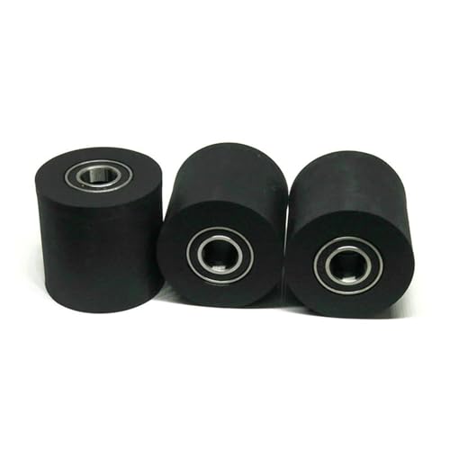 Deep Groove Ball Bearings 3 stücke 10x35x35 Doppel Lager Polyurethan Umlenkrolle PUT680035-35 PU Pulley 10 * 35 * 35 Stumm Stille Gummi Beschichtet Roller Rad(10x35x30mm) von SHUAINAN