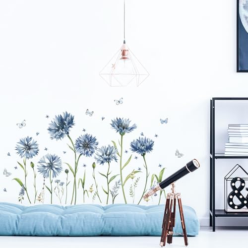 SHUCHING Wandtattoo Blaue Blumen, Wandaufkleber KornBlumen WildBlumen, Selbstklebend Wandsticker für Mädchen Wohnzimmer Schlafzimmer Küche SHUCHING Wandtattoo Blaue Blumen, Wandaufkleber KornBlumen WildBlumen, Selbstklebend Wandsticker für Mädchen Wohnzimmer Schlafzimmer Küche von SHUCHING