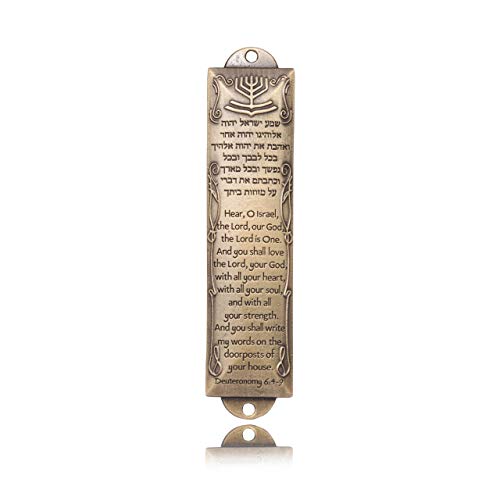 Mezuza (Mesusa auch Mezuzah oder Mesusah). EIN traditioneller Haussegen aus Messing. ca 13 cm. (Mezuza aus Messing, Höhe ca. 13cm) von SHUCK24