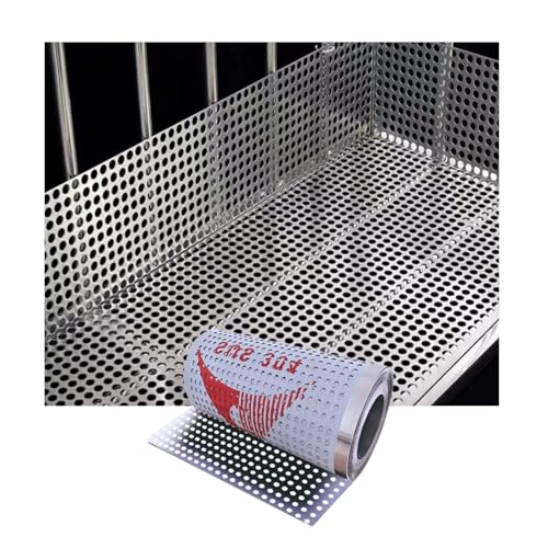 Lochblech aus Edelstahl 304, Diebstahlschutznetz aus Edelstahl, Balkonschutznetz, Metallgitter for Heimwerkerprojekte, zur Belüftung und Dekoration(W10*L300cm/W3.93*L118.1in) von SHUDONGDEN