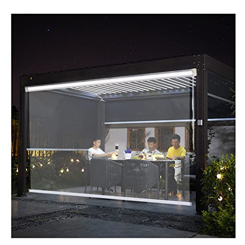 SHUDONGDEN Transparent Wasserdichtes Roll-Up-Rollo,Transparente Rollo,Rollos Outdoor Pergola Rollo Jalousie, PVC Transparent Vinyl Wasserdichter Vorhang,150x200cm/59x78.7in von SHUDONGDEN