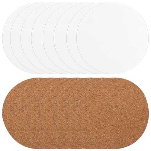 20 Stück Runde Weiße Keramik Untersetzer, 10,3cm Untersetzer Gläser Weiß & Untersetzer Kork, Untersetzer Getränke Runde Untersetzer für Gläser, Tassen, Malerei, Acrylguss, Alkohol Tinte & Mosaike von SHUESS