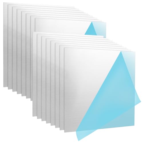 SHUESS 16 Stücke Aluminiumplatte 0.5mm Dünne Aluplatte 15cm x15cm, 6061 T651 Aluminiumblech mit Schutzfolie, Alublech Silber für für Modellbau Messebau Diy Handwerk SHUESS 16 Stücke Aluminiumplatte 0.5mm Dünne Aluplatte 15cm x15cm, 6061 T651 Aluminiumblech mit Schutzfolie, Alublech Silber für für Modellbau Messebau Diy Handwerk von SHUESS