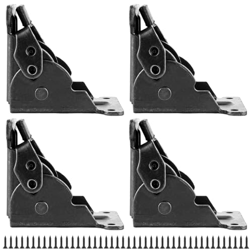 SHUESS 4 Stück Tischbeine Klappscharnier 0-90 Grad, Klappbar Scharniere Stützhalterung mit Arretierung, Tischbeine Klappbar für Tisch Bett Schrankscharnier (Schwarz) von SHUESS