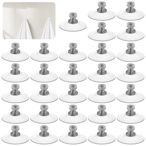 SHUESS 40 Stück Saugnäpfe aus Kunststoff Ø 40mm mit Gewinde M5, Durchsichtige Saugnäpfe,PVC Kunststoff Saugnapf,Saugnäpfe Stark für Fenster Bad Auto Zahnbürstenhalter Duschregal Seifenhalter von SHUESS