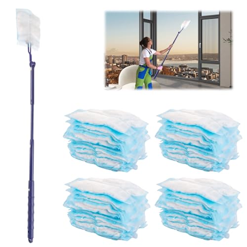 SHUESS 51 Stück Swiffer Staubmagnet Nachfüllpack Set, Staubwischer mit 1 Handgriff, Staubwedel für Swiffer Duster Tücher, Reinigungsstaub Staubtuch Nachfüllung für Tierhaare, Staub von SHUESS