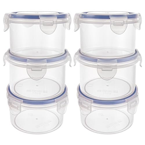 SHUESS 6 Pack 300ML Frischhaltedosen mit Deckel Rund, Plastikschüssel Auslaufsicher, Aufbewahrungsbox Küche Salatschüssel Set, Obstschale, Gefrierdosen Klein, Plastikschüssel mit Deckel von SHUESS