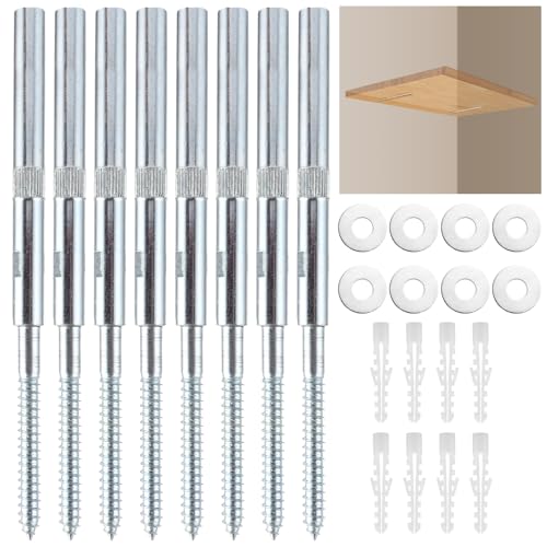 SHUESS 8er Regalhalterung unsichtbar Wandregal Halterung 10x100mm – Schwebende Regalhalterung aus Metall – Versteckte Regal Halterung Wand für DIY Wandregal Holz – Tablarträger Schwerlast 20kg von SHUESS