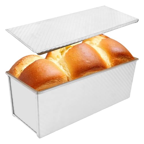 SHUESS Brotbackform mit Deckel Toastbrot Backform Brotbackformen Toastbrotform Antihaft Brotform Kastenform mit Belüftungslöchern Kaiser Brot Toastform Laib Pfanne für Brote Gebäck Kuchen 2.2lb-1000g von SHUESS