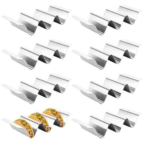 Taco-Halter 8er-Set - Taco-Halter aus Metall für Taco-Schalen, robuster Taco-Ständer, Tortilla Halter mit Haltegriffen für Taco Shells und auch als Hotdog Halter Taco-Halter 8er-Set - Taco-Halter aus Metall für Taco-Schalen, robuster Taco-Ständer, Tortilla Halter mit Haltegriffen für Taco Shells und auch als Hotdog Halter von SHUESS