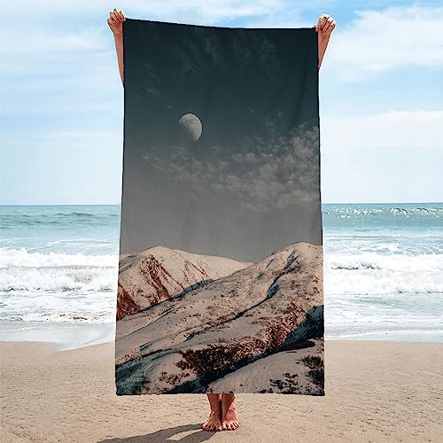 Strandtuch Groß 100x200 Blaue HüGel Strandtuch Groß Mikrofaser Strandtuch HandtüCher Schnelltrocknend-Ultra Leicht Sandfreies Strandhandtuch StrandtüCher von SHUI